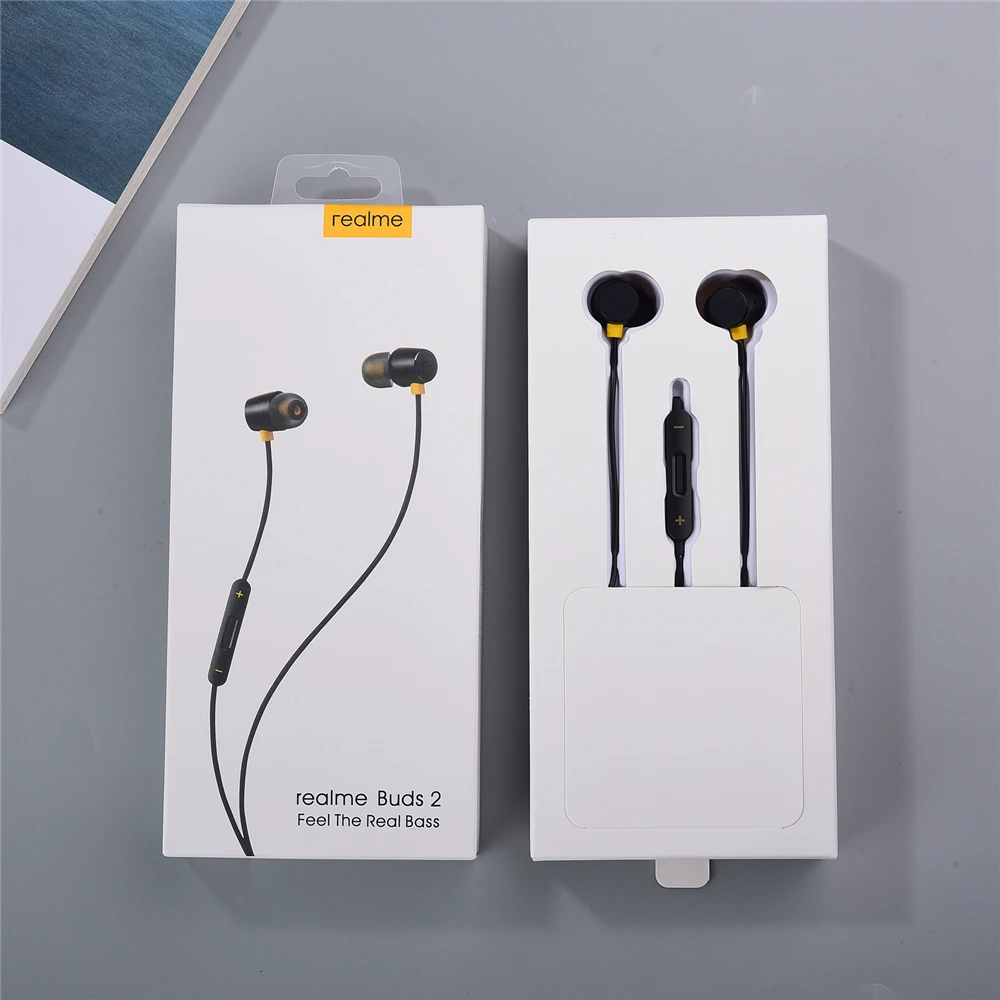 Original Realme Buds 2 Earbuds Earphone 3.5mm Bass Headphone Three Button Easy Control For Q3i V5 V3 X2 3 6 Pro C21 C15 Q | Электроника - Фото №1