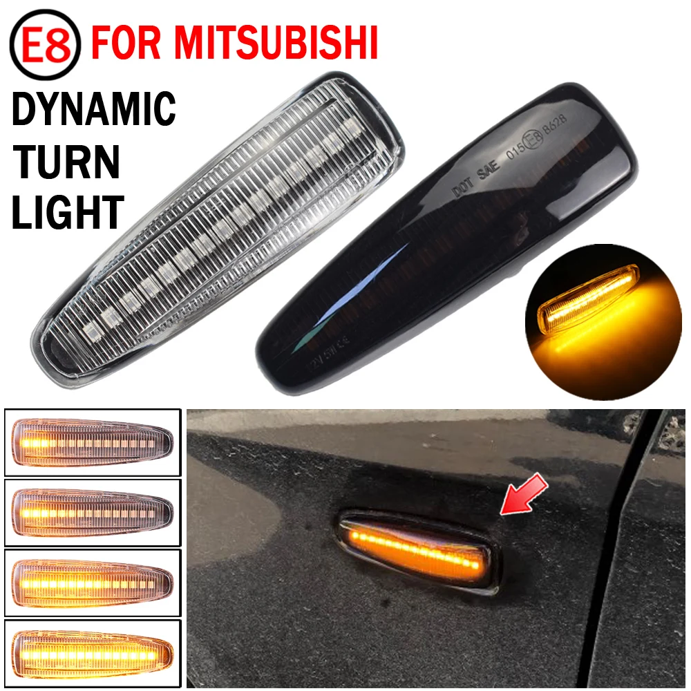 LED Dynamic Turn Signal Light Side Fender Marker Lamp Trim For Mitsubishi Lancer Evolution Evo X Outlander Sport RVR ASX Mirage |