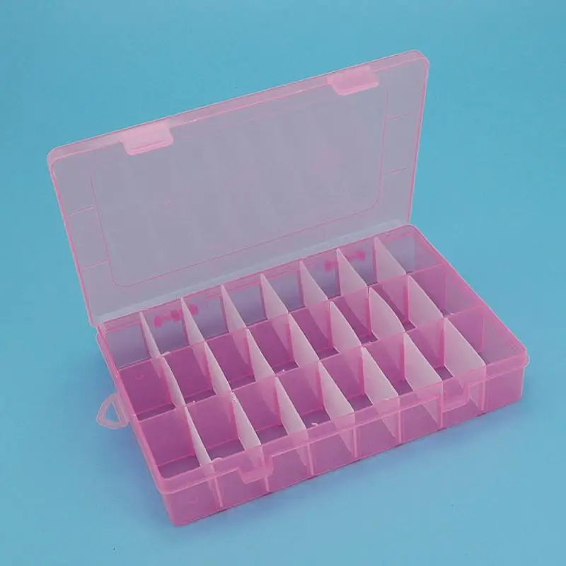 Прозрачный Регулируемый бокс для хранения ювелирных изделий 24 ячейки