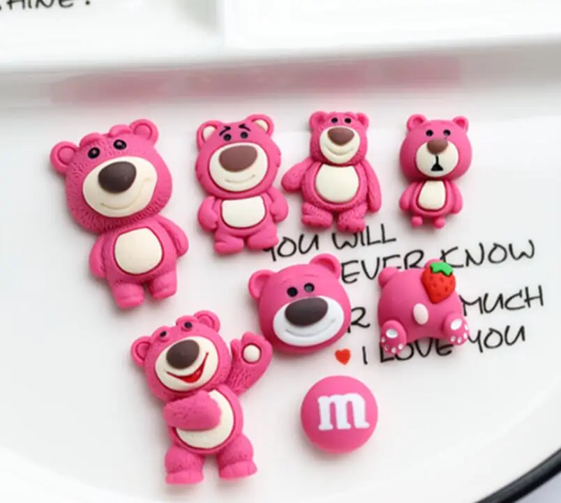 10 шт./лот кавайный мультяшный медведь с плоским основанием кабошон m bean для волос