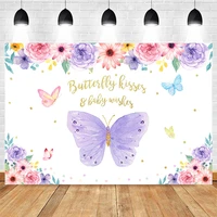 mocsicka butterfly birthday background watercolor floral photography backdrop baby shower decoration