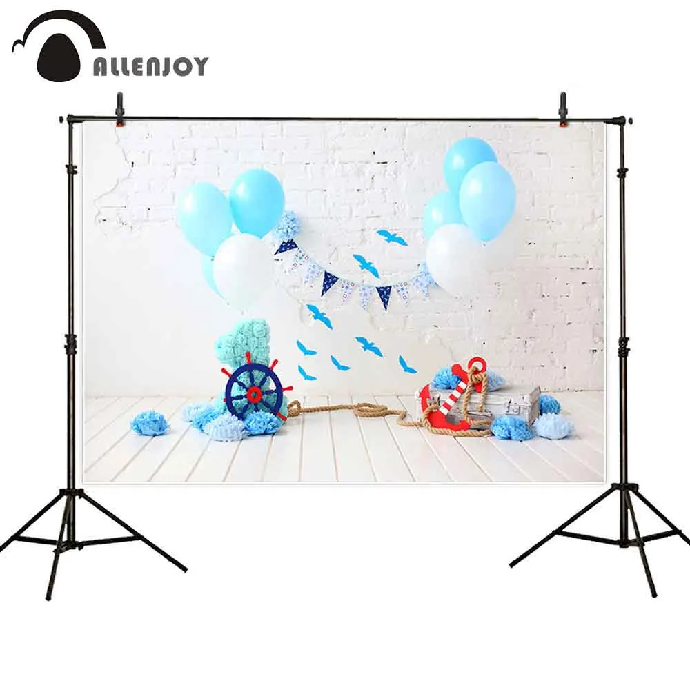 Allenjoy летний фон темно-синий воздушный шар первый день рождения кирпичная