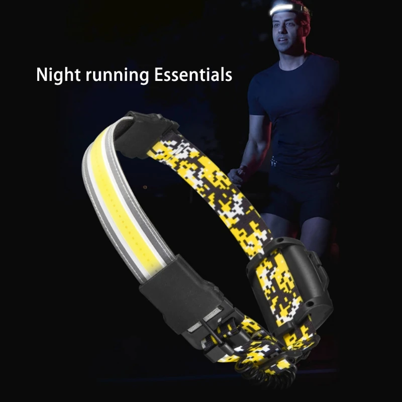

LED Headlamp Flashlight Wide Angle Lightweight COB Battery Powered Waterproof Headband Light Perfect for Running Fishing C7AC