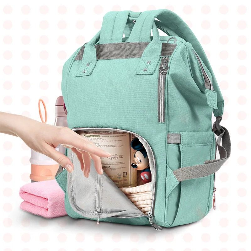 

Dsiney Mommy Diaper Bags Mother Large Capacity Travel Nappy Backpacks with anti-loss zipper Baby Nursing Bags dropship