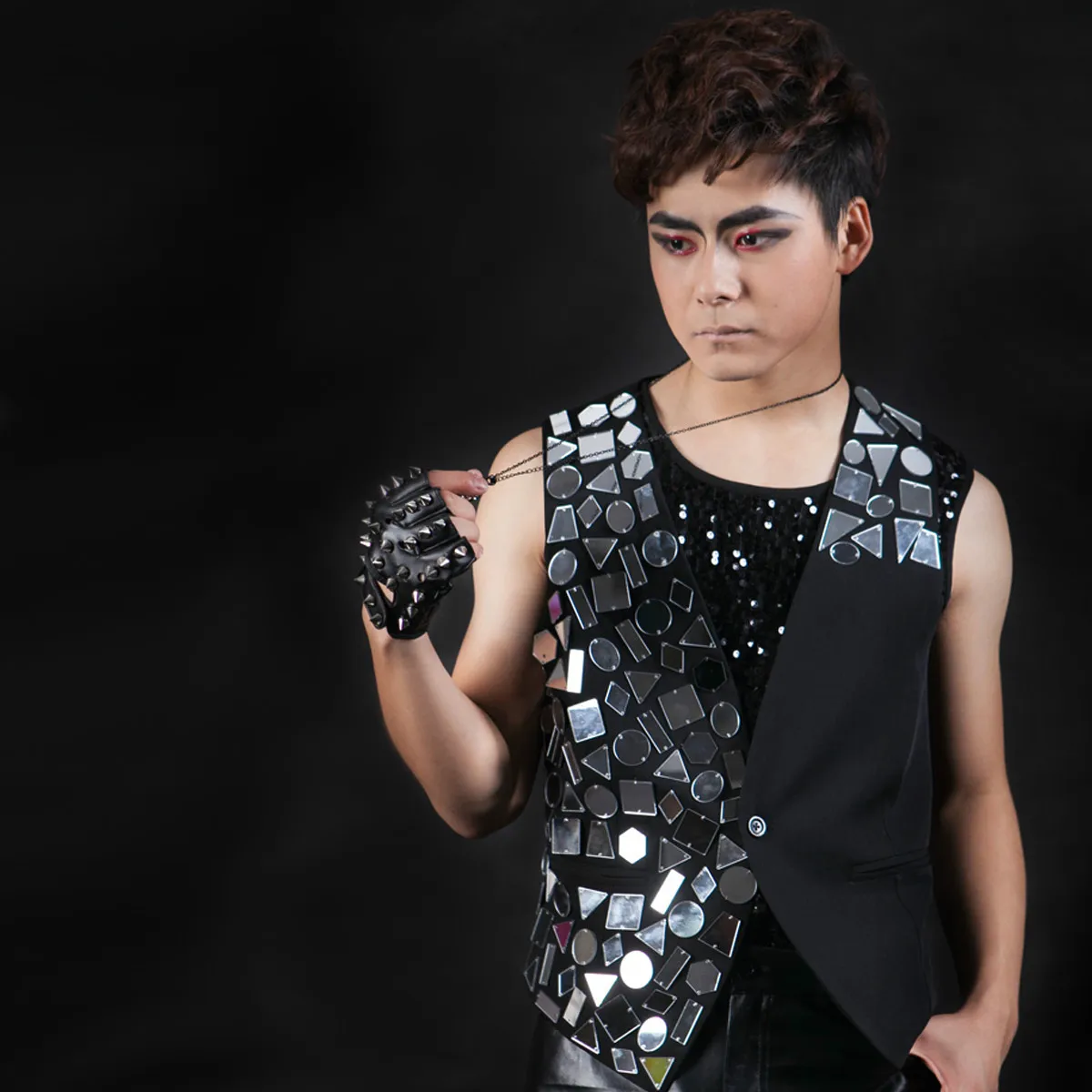 Мужские костюмы для ночных клубов DJ модные сцены мужской жилет DS Dance Singer мужчин