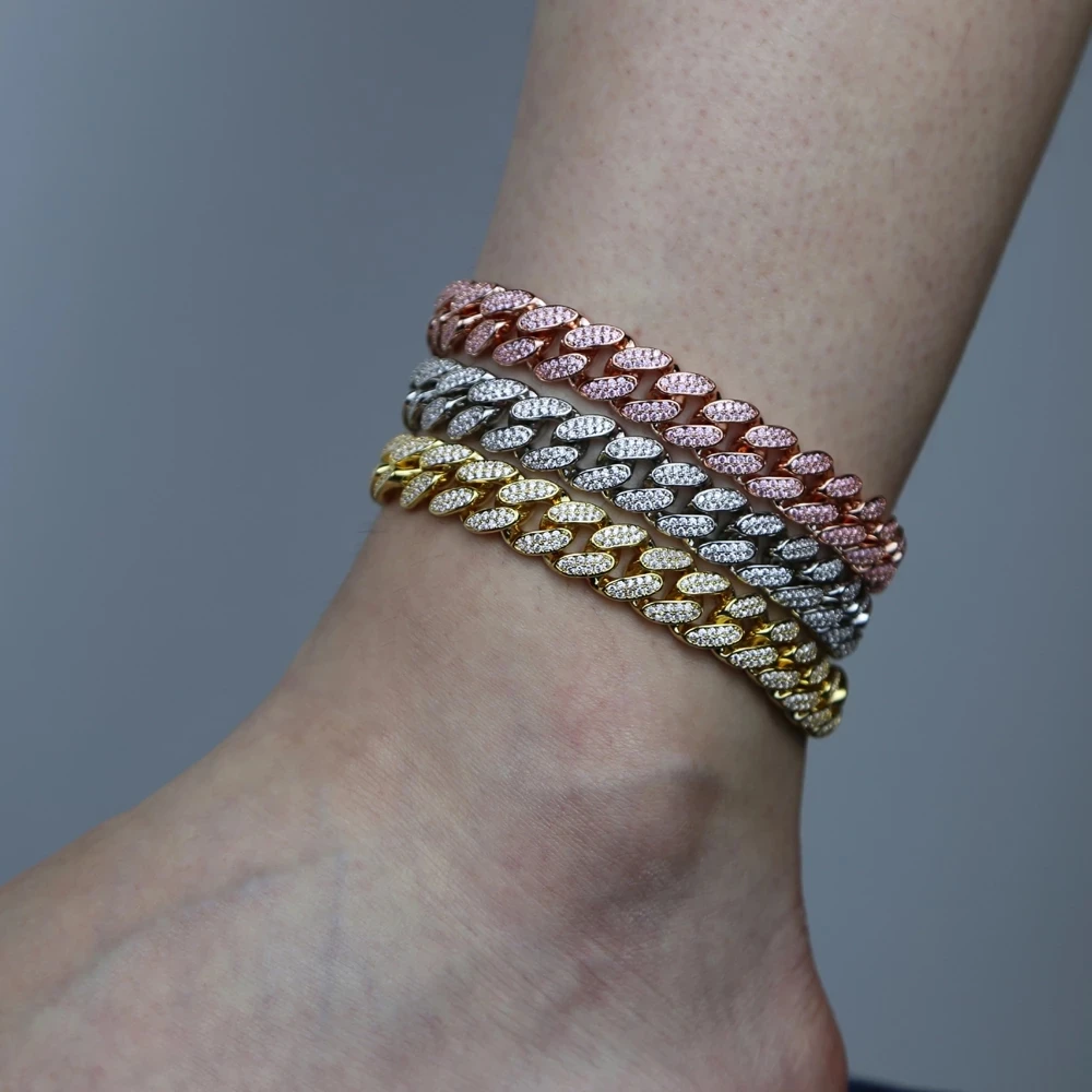 Цепочка на ногу из кубинской цепи Майами 12 мм 5 А