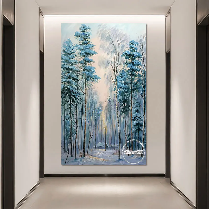 Художественная Картина на холсте с изображением плотных лесов в глубине