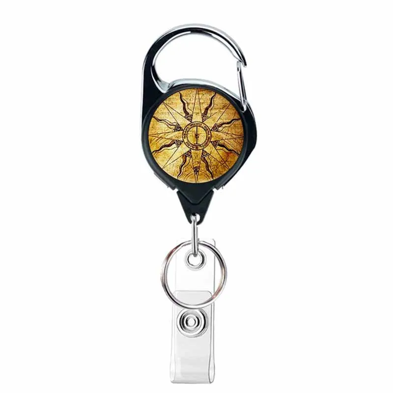 

New 60cm Retro Compass Map Alien Retractable Badge Reel Student Nurse Hospital Exhibition Enfermera Name Card ID Card Chest