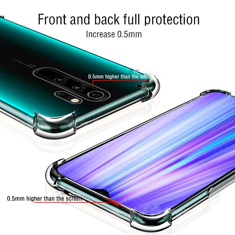 Airbag Ударопрочный чехол+ Камера ззащитное стекло на редми нот 8 про cтекло Xiaomi Redmi Note 8Pro 3-в-1 Экран Защитная cтекло redmi note 8 pro cтекло редми ноут 8 redmi note 8 3D cтекло