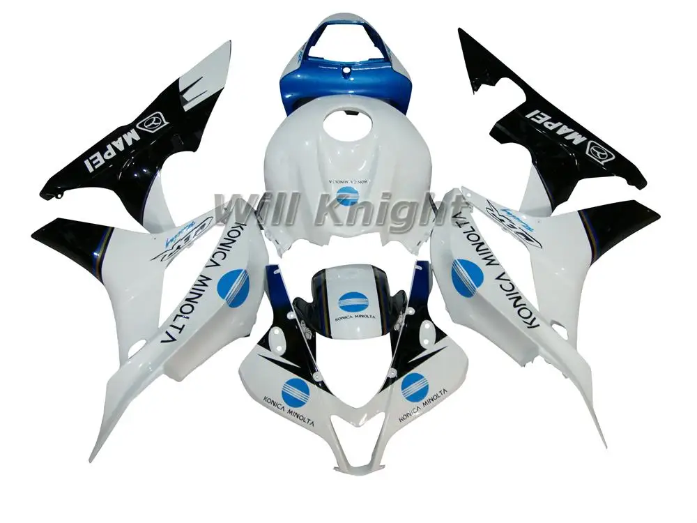 Мотоцикл кузов впрыска белого и синего цвета черный обтекателей для Honda CBR600 F5 2007
