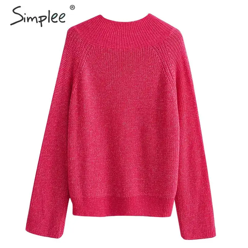 Simplee Элегантное джемпер с длинным рукавом Вязаная пуловер осень-зима | Женская