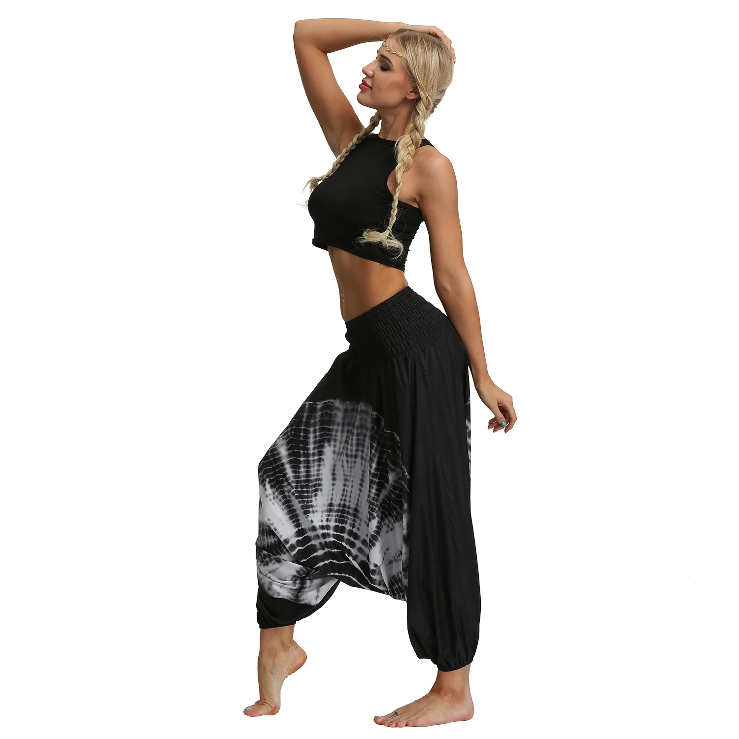 Новые женские спортивные Леггинсы дышащие для йоги с цифровой печатью Свободные