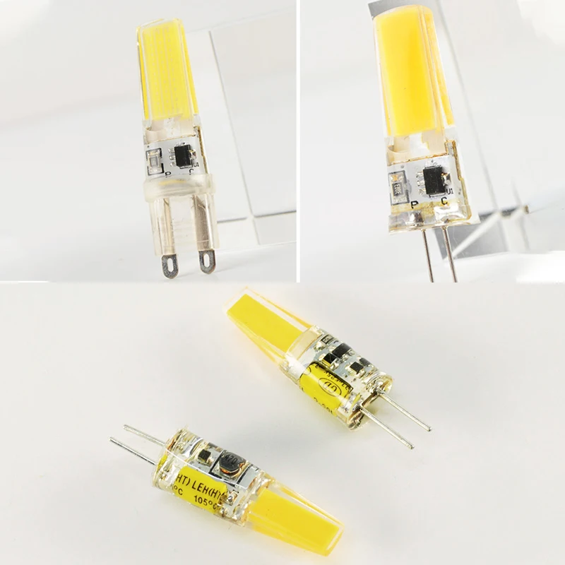 10 шт. светодиодный G4 лампа AC DC 12V 220V затемнения удара G9 3 Вт 6 9 cob Светодиодный