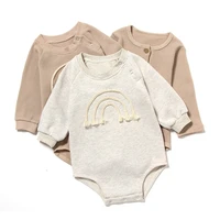 infant newborn baby girls boys waffle rainbow weave romper long sleeve hoodie jumpsuits casual one piece spring autumn outfits