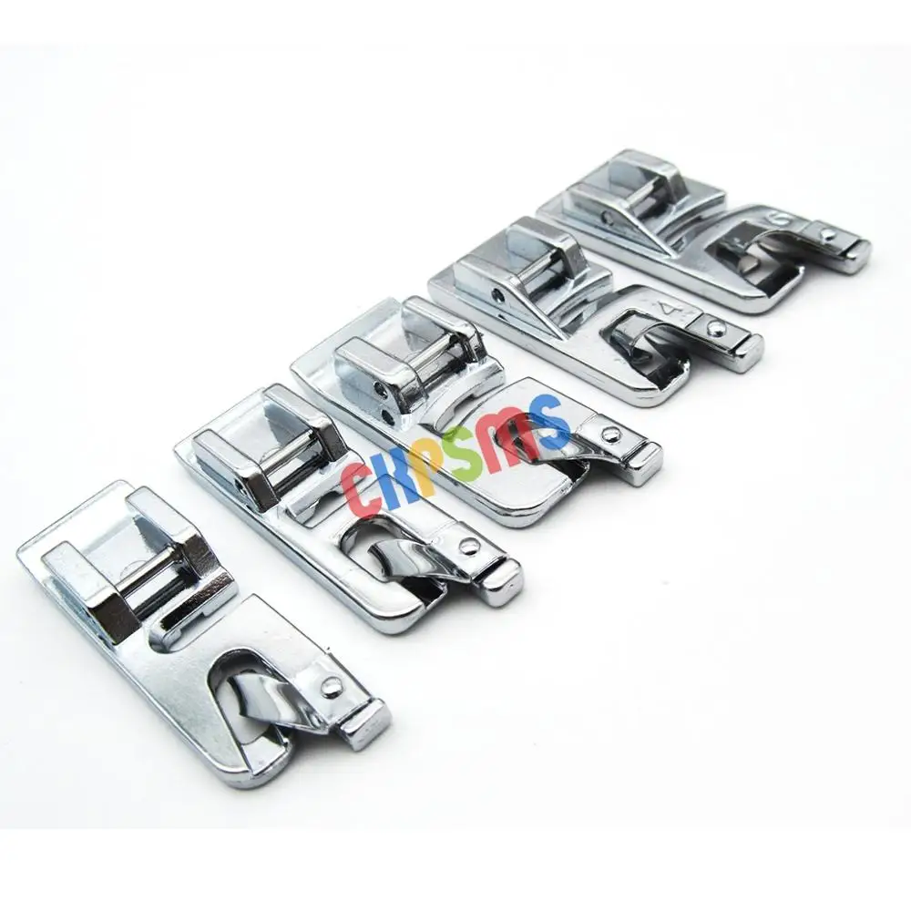 

5PCS#CY-7307-1+CY-7307W+CY-7307+CY-7307-4+CY-7307-6 Snap on Rolled Hemmer 3mm,4mm,6mm foot fit for Brother,Babylock SA149,SA164