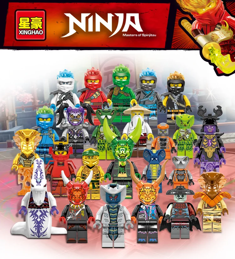 31176 NINJAGOES змея Chokum Fangdam Lasha Bytar acidicus skalidor SKALES Скелет совместимые блоки детские