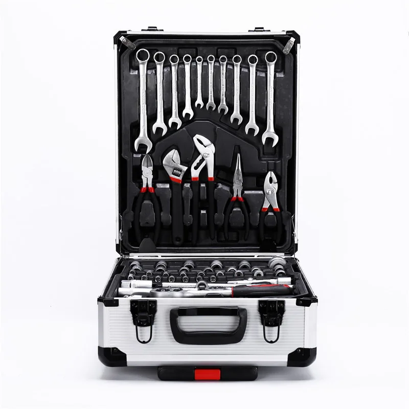 187pcs Hardware Tool Set Aluminum Trolley Case Portable Multi-function Toolbox Combination Wrench Plier Hand | Инструменты