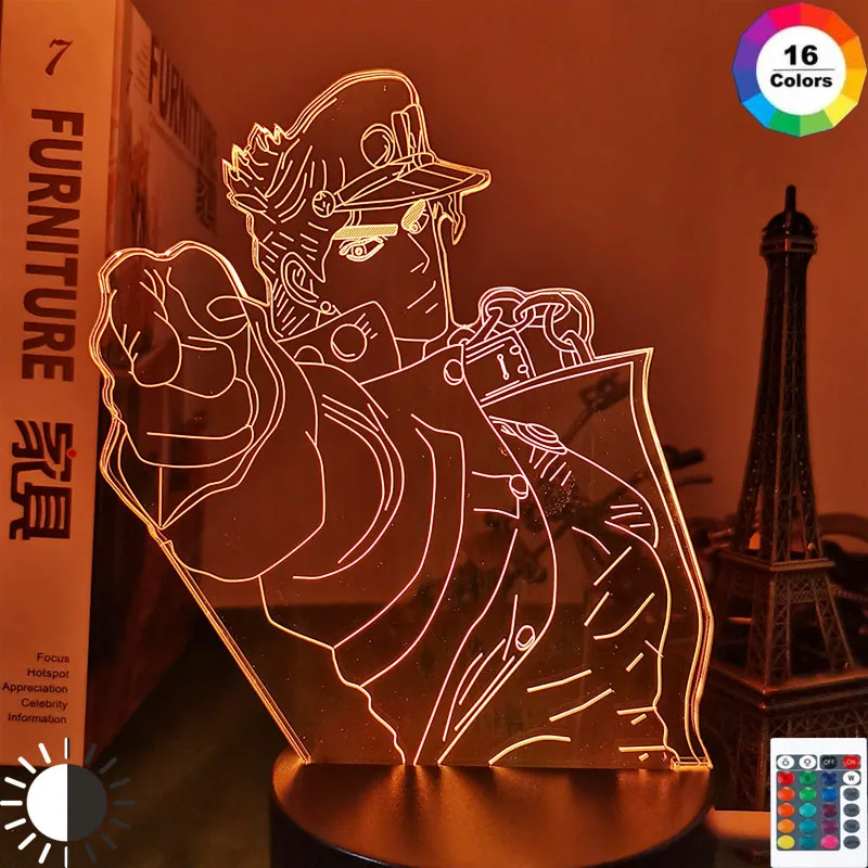 Светильник miflame 3d в стиле аниме светодиодная лампа для украшения спальни дзётаро