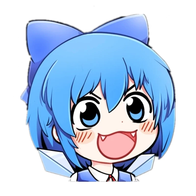 

S40462# Various Sizes PVC Decal for Chibi Cirno Car Sticker Waterproof on Bumper Rear Window Laptop