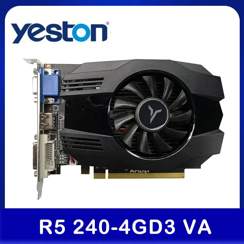 Видеокарта Yeston R5 240 4GD3 VA видеокарта DirectX 11 4 ГБ/64 бит 1333 МГц графический процессор с