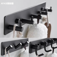 thicken space aluminum robe hooks wall hang mounted towel hook white black painted clothes hook bathroom hardware