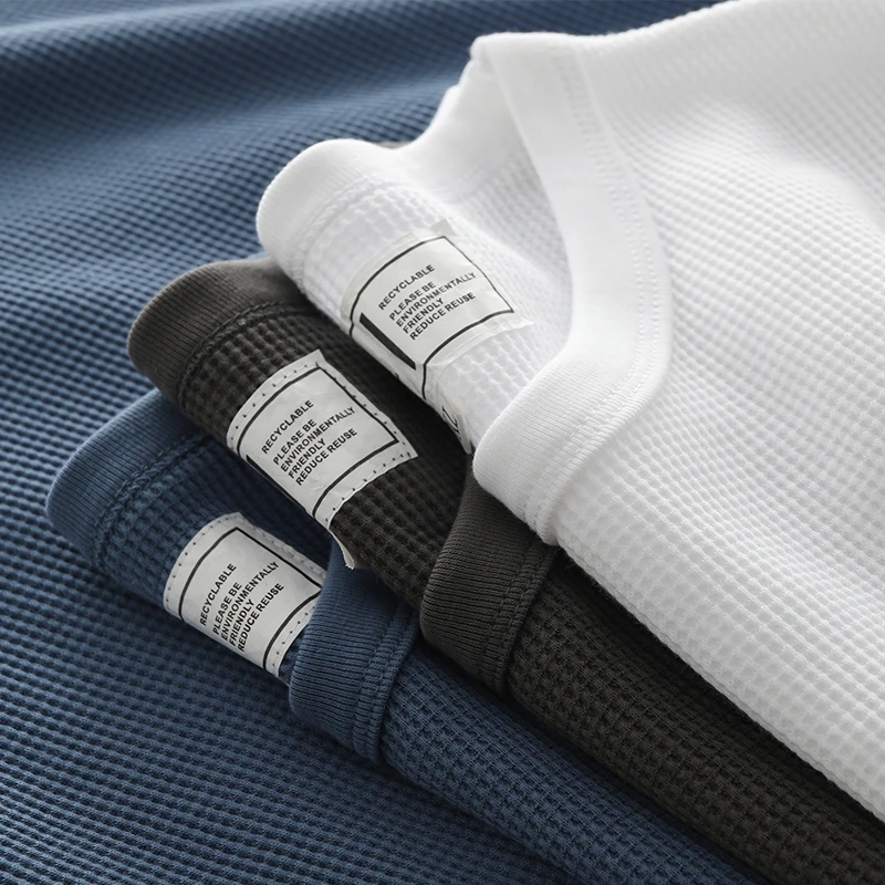 Футболка мужская однотонная быстросохнущая в простую вафельную клетку | Мужская