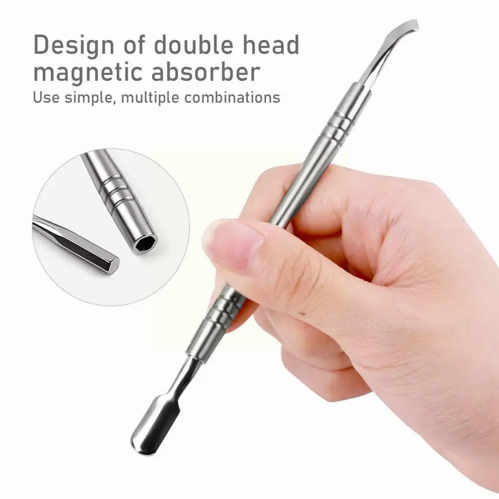 

8in1 Style Rainbow Stainle Steel Nail Cuticle Pusher Art Tweezer Nail Files Clean Manicure Polish Care Remove Gel Tool UV G Z5X1