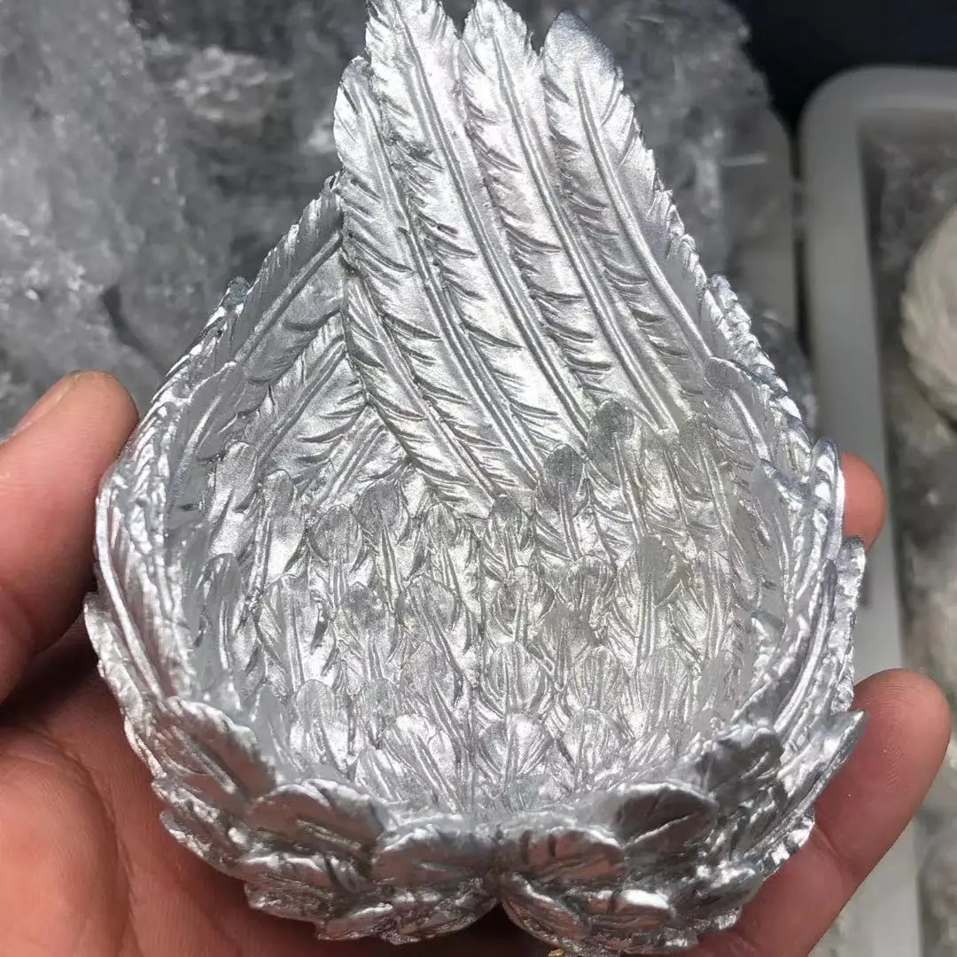 

Feather, ball, silver base, perfect shape, very big