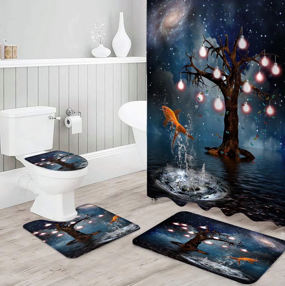 Молочный Путь Звезды дерево лампа в виде карпа прочный водонепроницаемый Душ