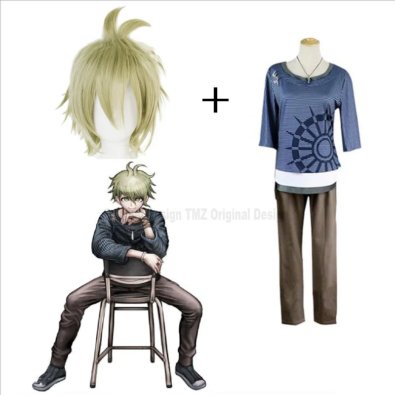 

Rantaro Amami Cosplay Costume Japanese Game Danganronpa V3 Suit T-shirt Pants Necklace Love Live Cosplay Wig Halloween Costume