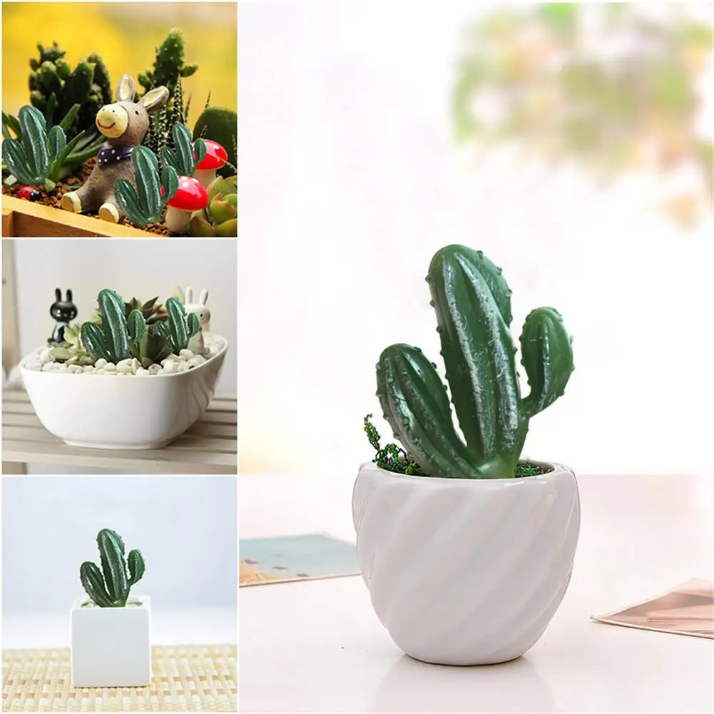 Искусственный трехсторонний кактус искусственные суккуленты пластиковое