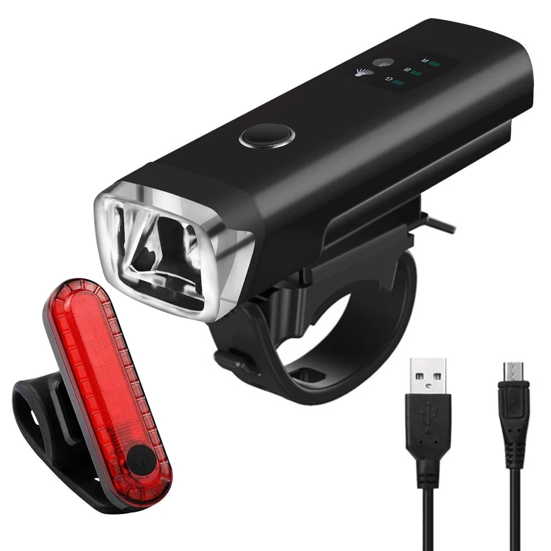 

USB Перезаряжаемые велосипед светильник для езды на велосипеде спереди головной светильник задний светильник 4 светильник режимов для дорож...