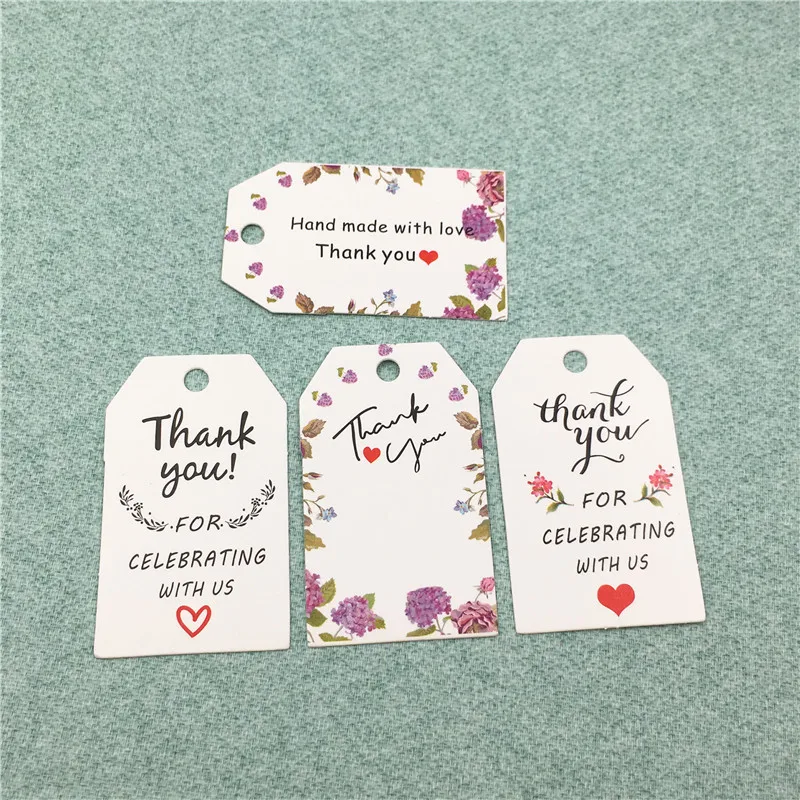 

1000Pcs/Lot 5x3cm Printed Thank You Letters Small gift message card Writable card decoration card