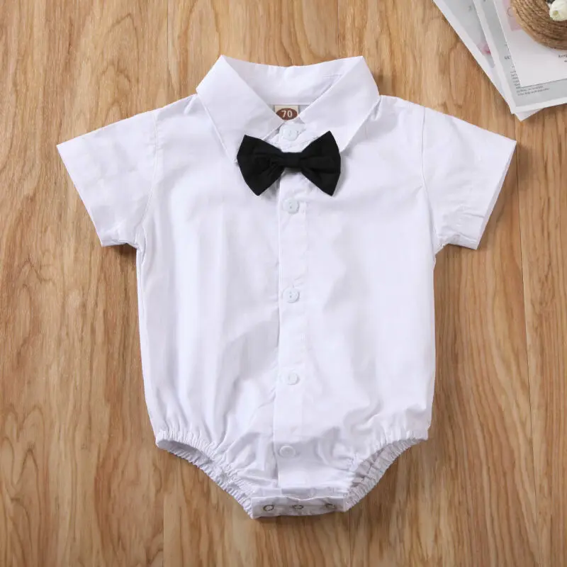 

2020 Baby Summer Clothing Infant Newborn Baby Boys Outfits Jumpsuit Bodysuits Gentleman Bodysuit Clothes New