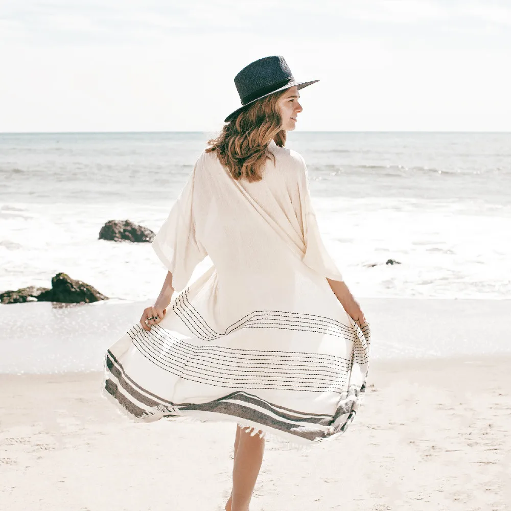 Туники для пляжа купальник накидка женский длинный кафтан Пляжная пляжная