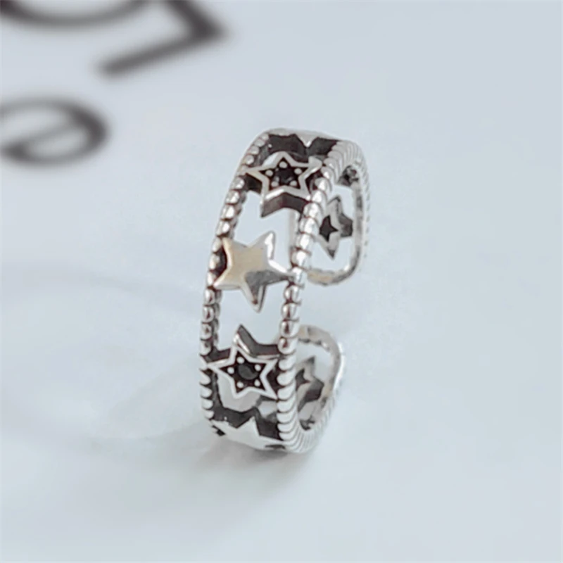 Кольца в стиле панк-рок Halo черный кубический цирконий регулируемые Ретро со