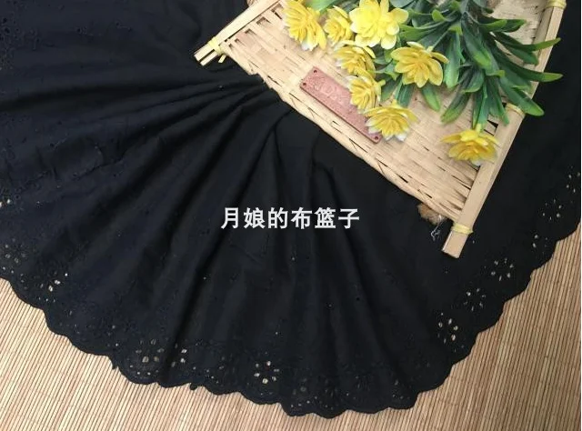 1 м/лот ширина 19 см черная 100% хлопчатобумажная вышитая кружевная аппликация