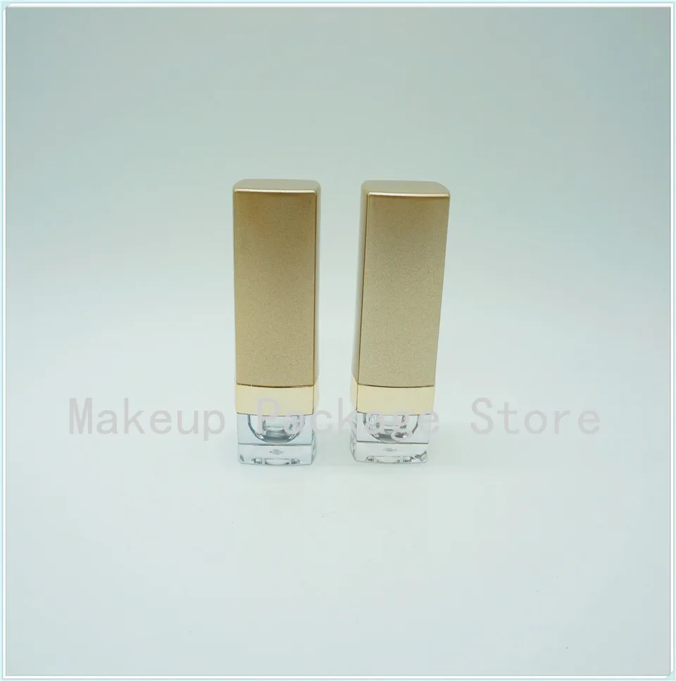 

12.1mm 50/80pcs/lot Empty Square Lipstick Tube, DIY Gold High Grade Lip Balm Bottle, Refillable Cosmetic Container Shell Package