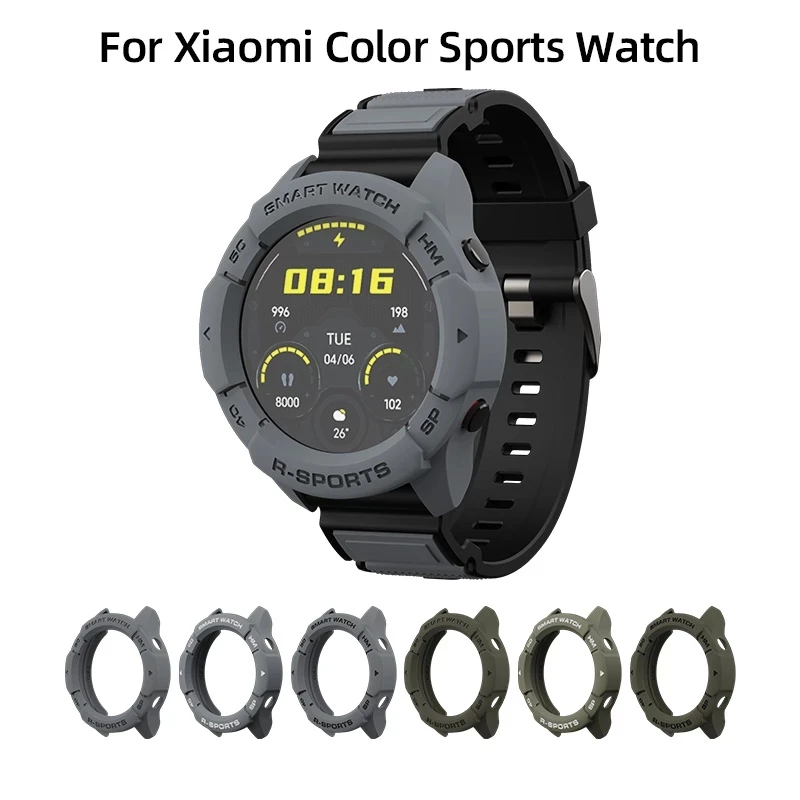 SIKAI Case for Xiaomi Mi Watch Color Sports Version S1 Active Smart Watch Accessories TPU Shell Protector Cover Strap Army Style