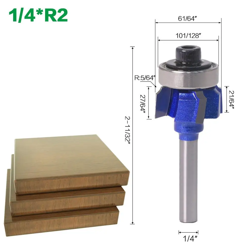 1 шт. 1/4 "хвостовик фрезы 4 зубья кромки триммер R1/R2/R3 фрезерный станок по дереву