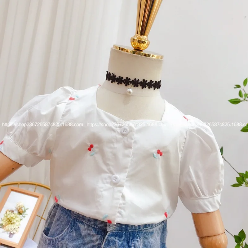 Детская юбка Новинка лета 2020 года однобортная рубашка с короткими рукавами для