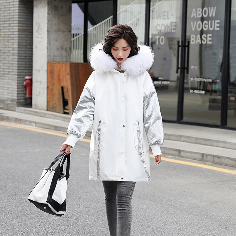 Новинка 2023, зимняя пуховая хлопковая парка, пальто для женщин, бархатные теплые куртки, большие размеры, свободные хлопковые пальто, женские зимние куртки с капюшоном