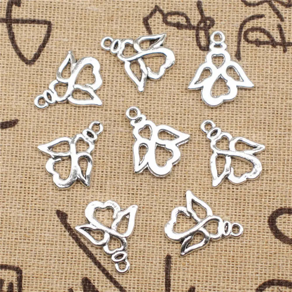 

Angel Charms Supplies For Jewelry Making Kit Antique Silver Color 20pcs 16x19mm