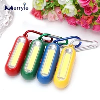 portable mini cob led keychain flashlight high brigtness keyring torch light lamp with carabiner for outdoor camping hiking