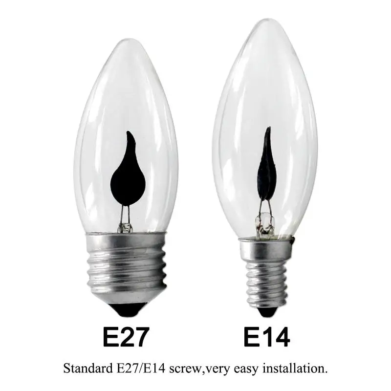 

led bulb E14 E27 Edison Flicker Flame Led Candle Light Fire Lighting Vintage 3W AC220V 240V Tail Retro Decor Energy Saving Lamp