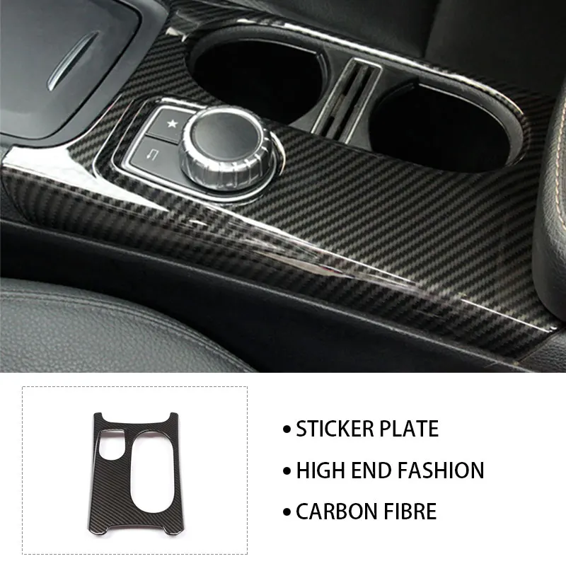 Хромированная накладка на подстаканник из углеродного АБС-пластика для Mercedes Benz A/Gla/Cla Class C117 W117 W176 X156 2012-17 Amg, автомобильный аксессуар для Lhd