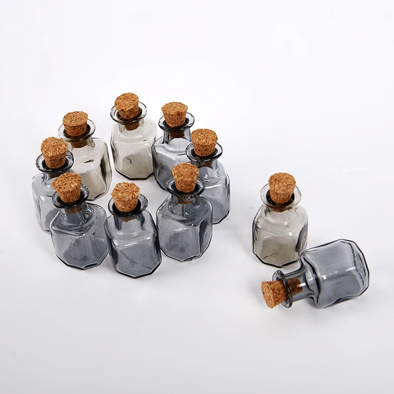 

10Pcs Mini Glass Bottles Small Vials Cork Glass Jar Multi Usage Cork Glass New