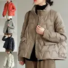 Женская пуховая куртка на молнии, универсальная куртка из утиного пуха и шерсти, однотонное теплое пальто с гладкой поверхностью для женщин