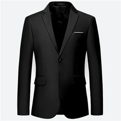 black 1pcs Роскошный мужской свадебный костюм из 3 предметов, модный мужской тонкий однотонный деловой офисный костюм, большие размеры, мужской блейзер+ брюки+ жилет - Цвет: black 1pcs