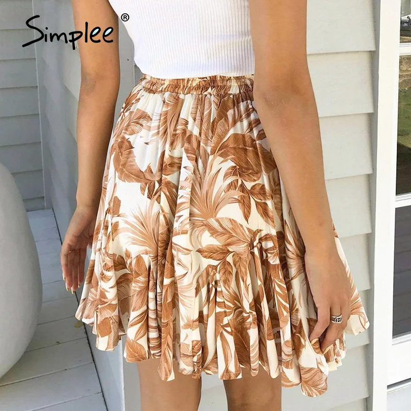 Юбка-мини женская летняя с высокой талией эластичная оборками | Женская одежда